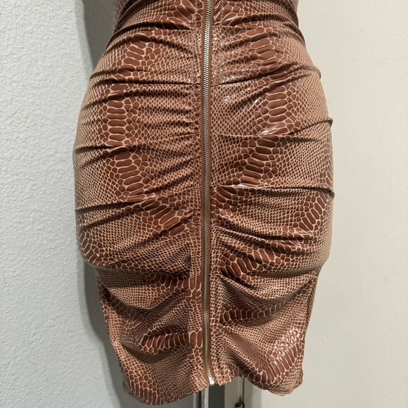 Queen Maria Women Brown Sleeveless Sweetheart Neck Zippered Night Out Dress Sz S - Picture 6 of 15